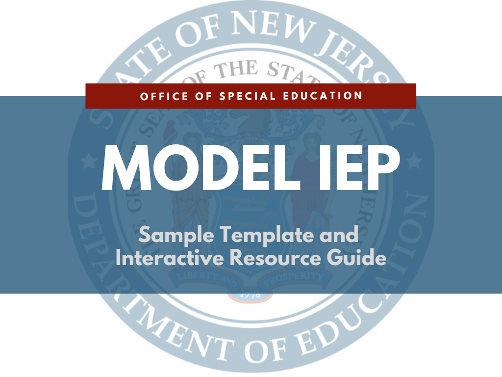 Model IEP Cover Page on the NJDOE cover page